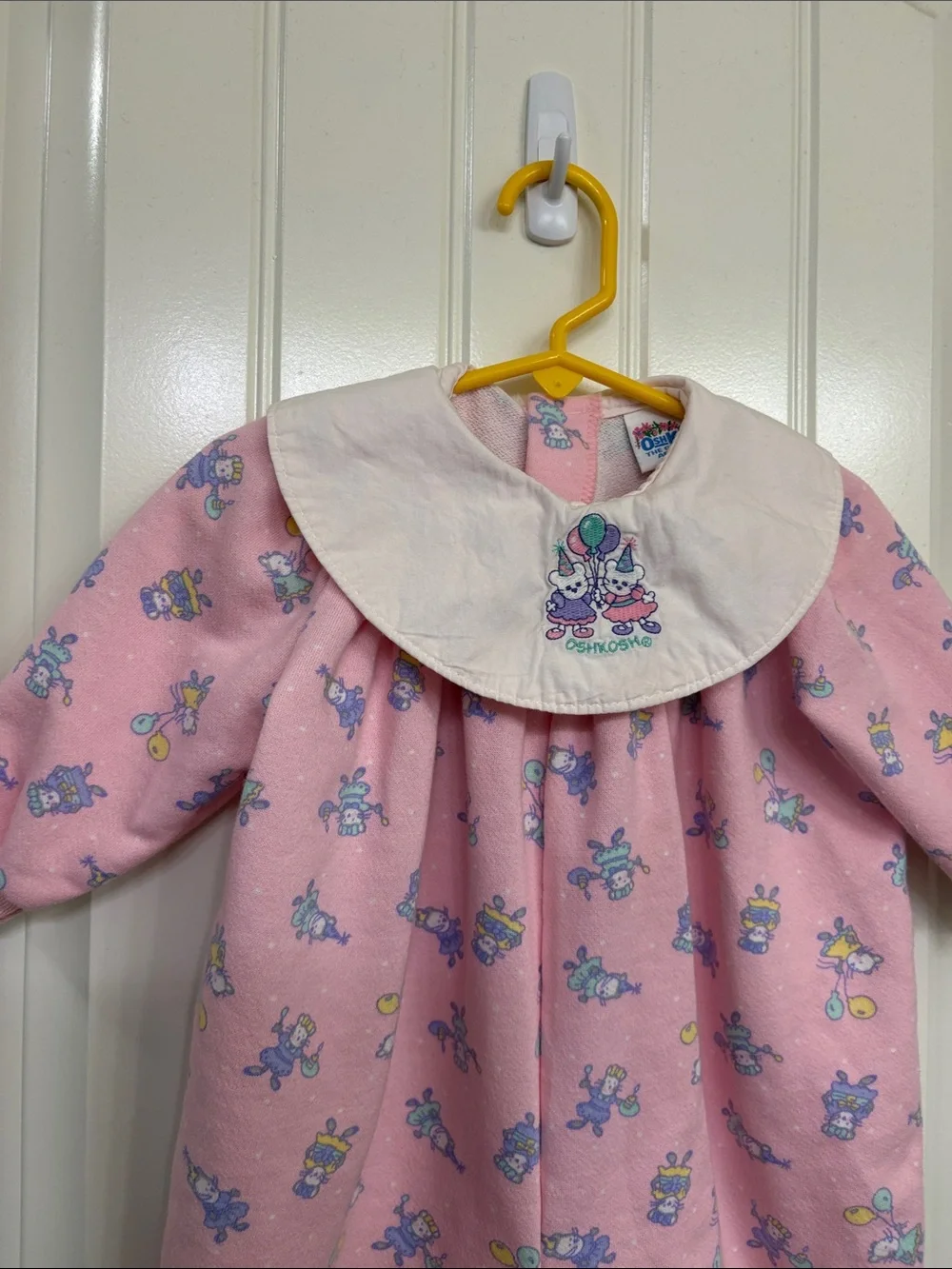 Vintage OshKosh B'gosh‎ Pink Romper with White Peter Pan Collar birthday
